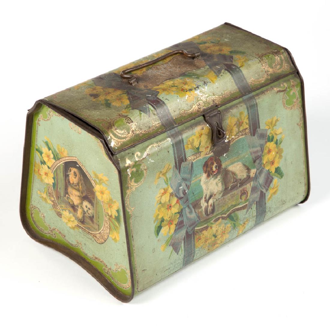CANINE DECORATED LITHOGRAPHED TIN LUNCH BOX (1 of 2)