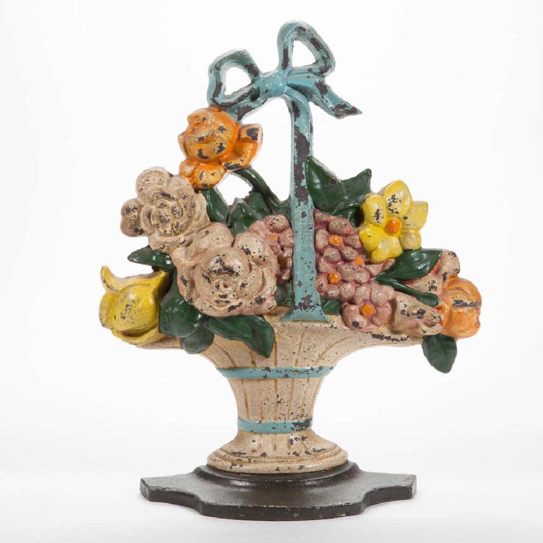 CAST-IRON FLOWER BASKET DOORSTOP (1 of 2)