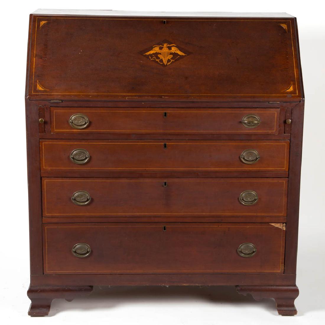 AMERICAN FEDERAL INLAID CHERRY FALL-FRONT DESK (1 of 4)
