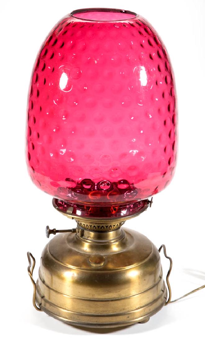 VICTORIAN BRASS FONT LAMP (1 of 1)