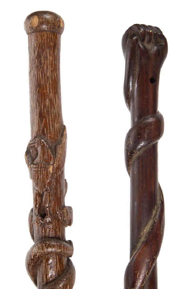 AMERICAN FOLK ART CARVED CANE / WALKING STICK (1 of 5)