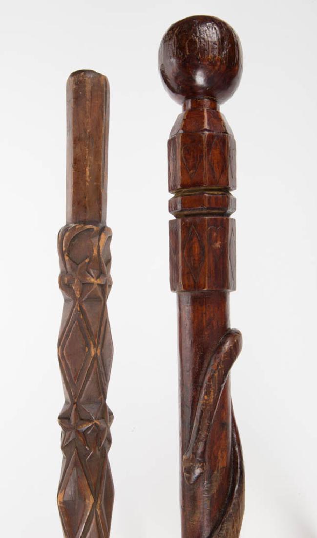 AMERICAN FOLK ART CARVED CANES / WALKING STICKS, LOT OF (1 of 4)