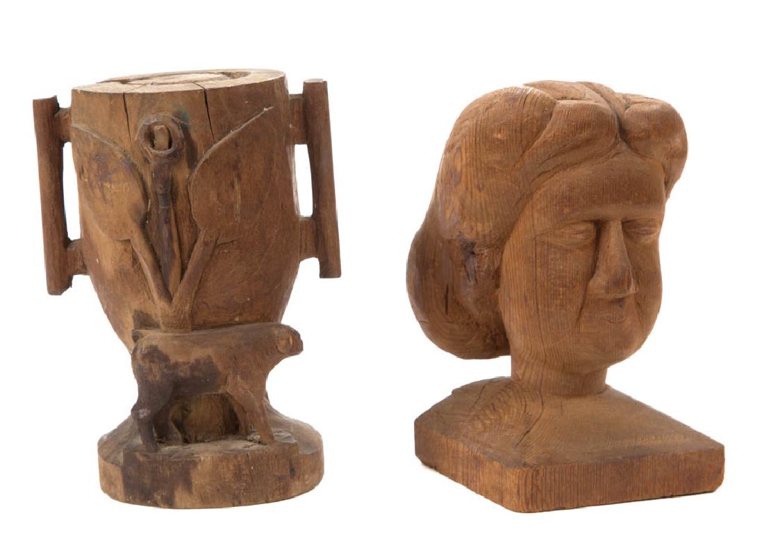 AMERICAN FOLK ART CARVED CHALICE (1 of 2)