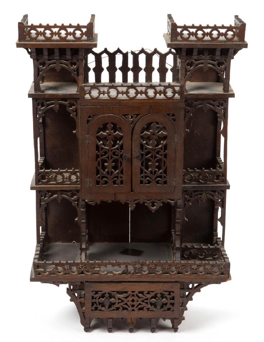 VICTORIAN FRETWORK HANGING CABINET (1 of 2)