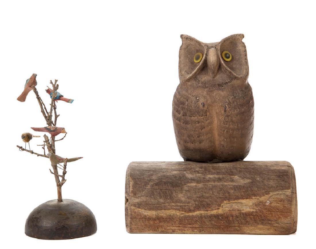 DANIEL STRAWSER (PENNSYLVANIA) FOLK ART CARVED AND