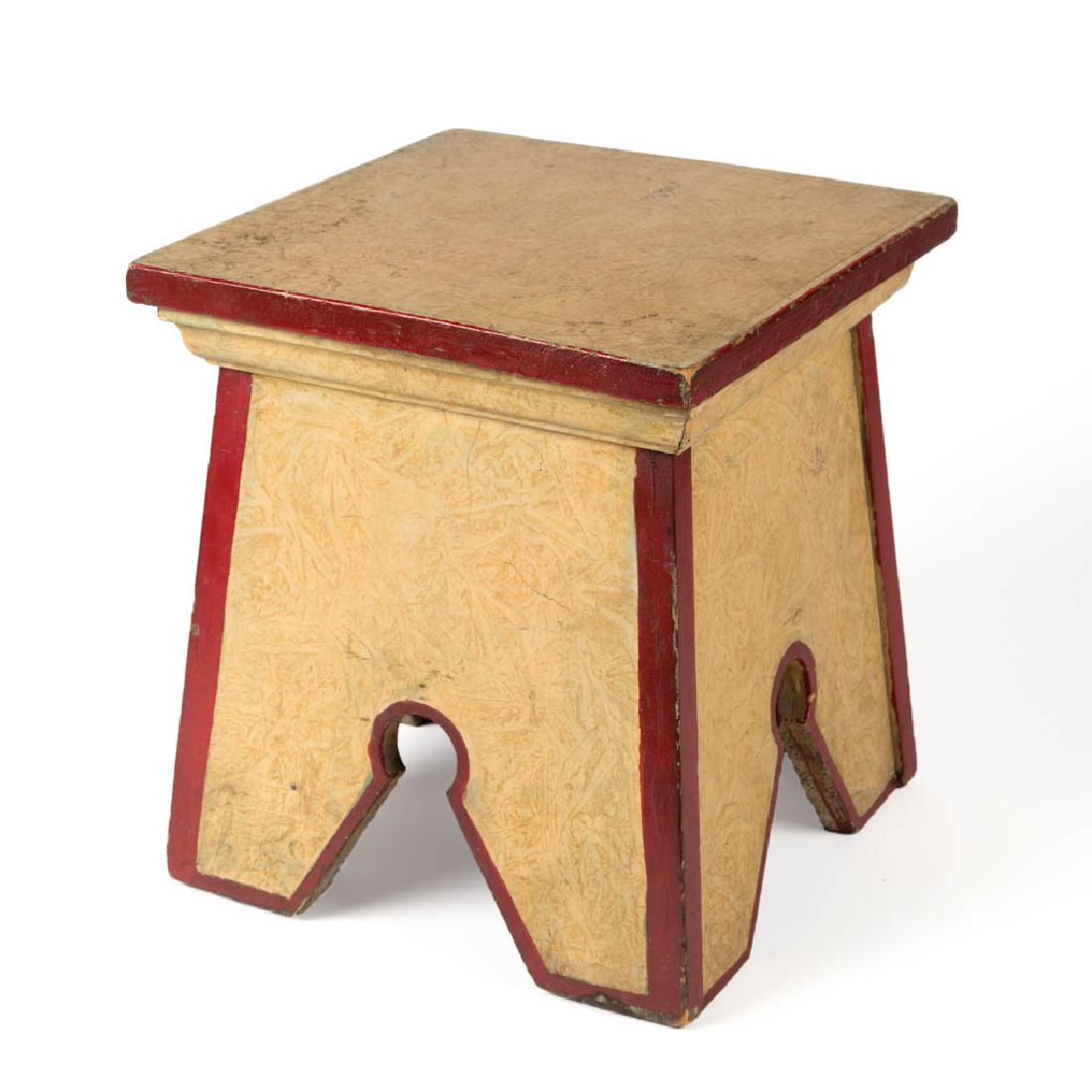 AMERICAN PAINT-DECORATED PINE CIRCUS / CARNIVAL STOOL (1 of 1)