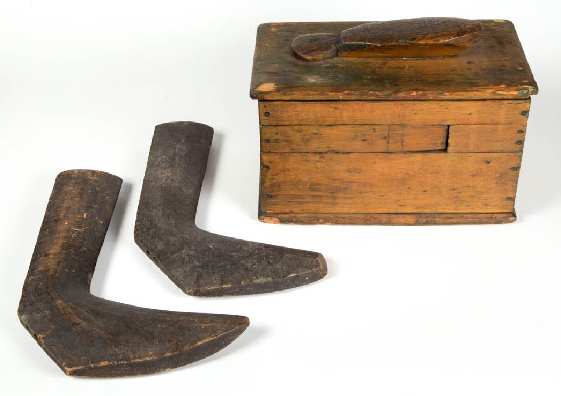 PAIR OF CARVED AND PAINTED SHOE / BOOT FORMS (1 of 5)