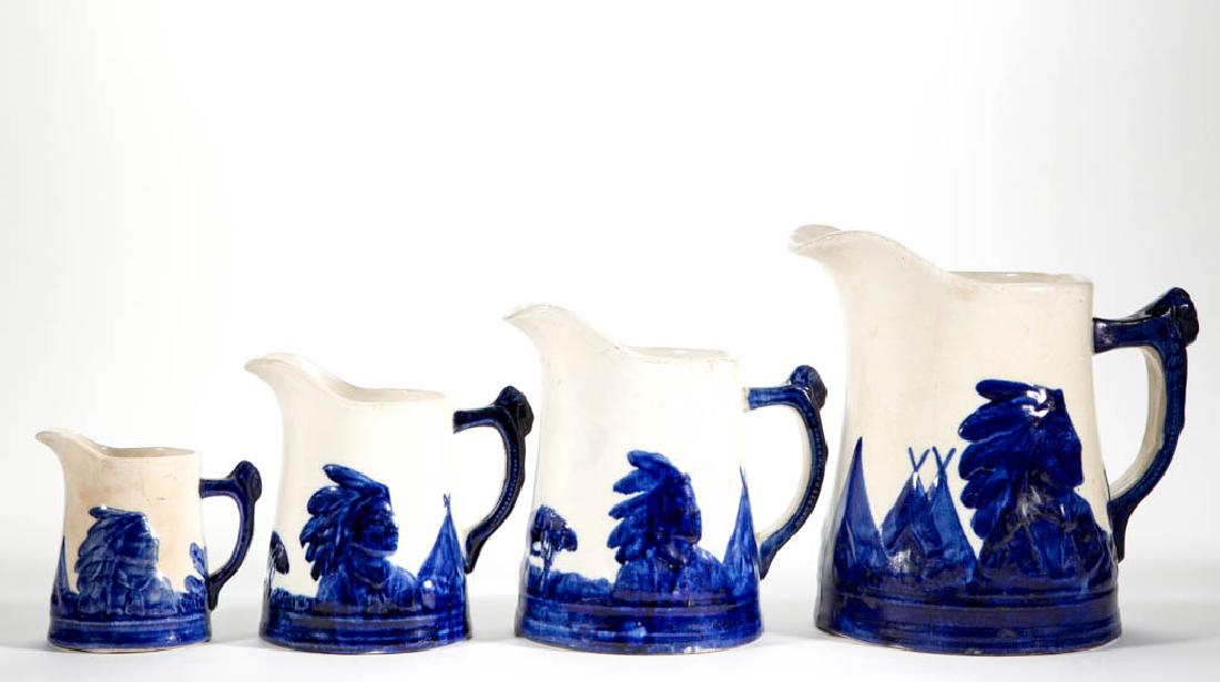 SLEEPY EYE CERAMIC GRADUATED PITCHERS, SET OF FOUR (1 of 1)