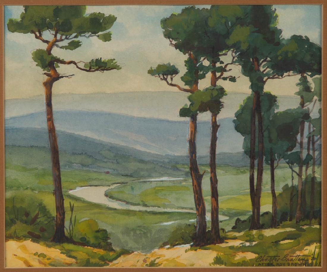 CHESTER BRATTEN (AMERICAN, 1897-1977) LANDSCAPE (1 of 4)
