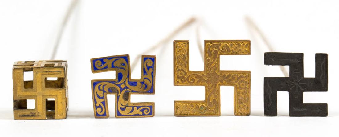 ANTIQUE / VINTAGE FIGURAL HATPINS, LOT OF FOUR (1 of 3)