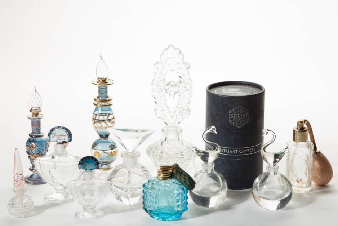 ASSORTED GLASS PERFUME / COLOGNE BOTTLES, LOT OF 11 (1 of 1)