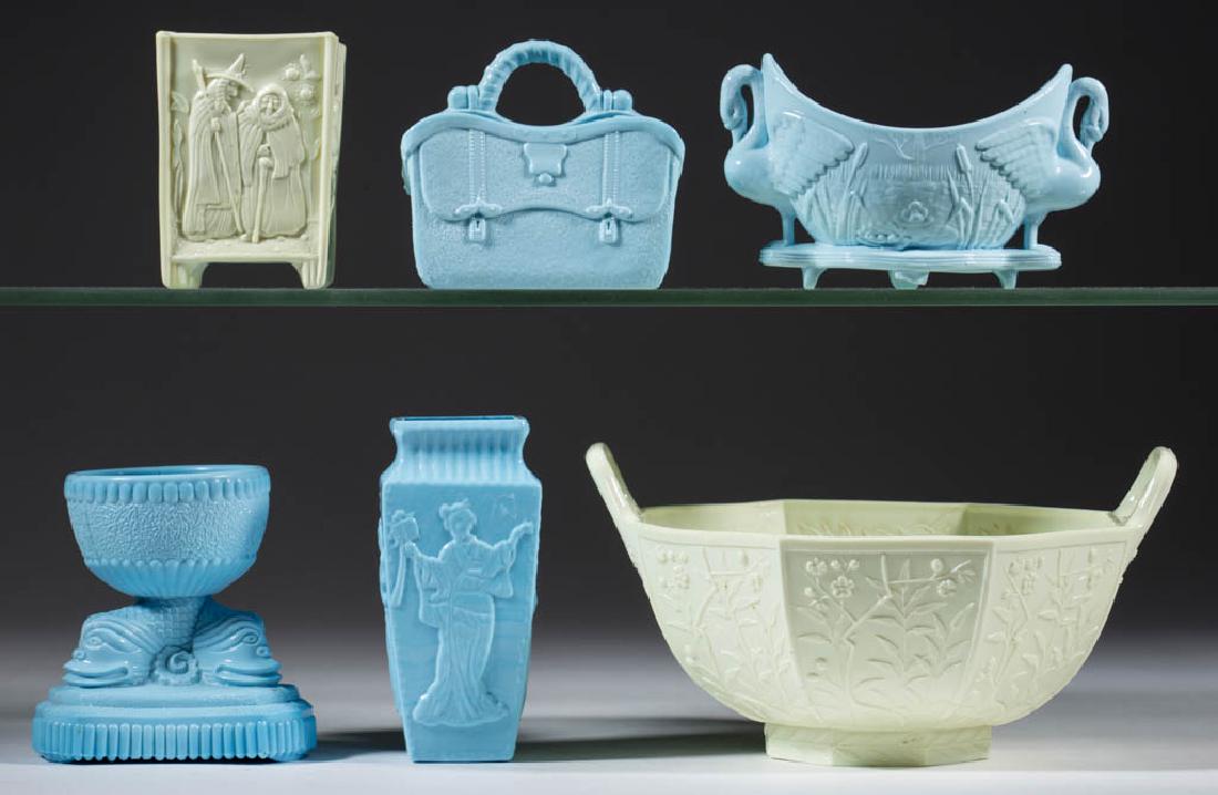 ASSORTED ENGLISH VITRO-PORCELAIN GLASS ARTICLES, LOT OF (1 of 1)