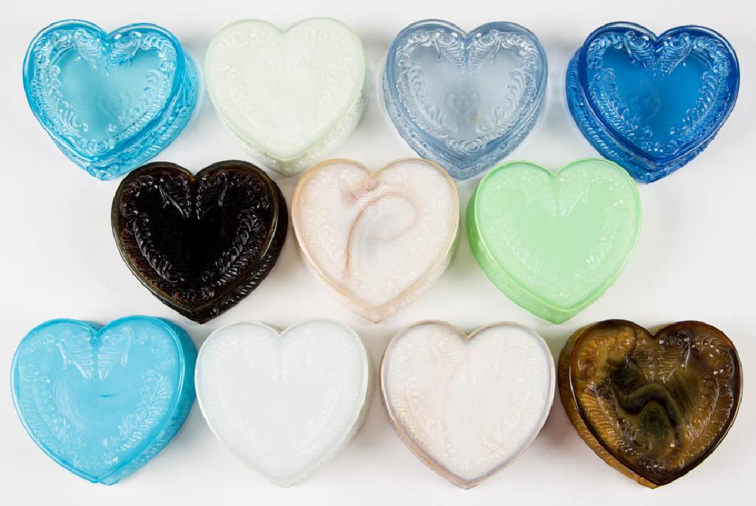 DEGENHART GLASS HEART JEWEL BOXES, LOT OF 11 (1 of 1)