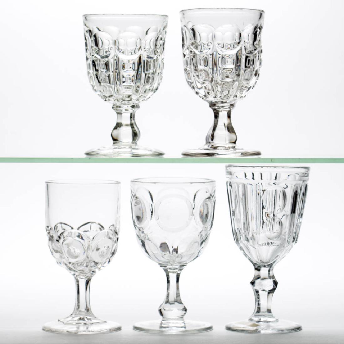 ASSORTED FLINT EAPG GOBLETS, LOT OF FIVE (1 of 1)
