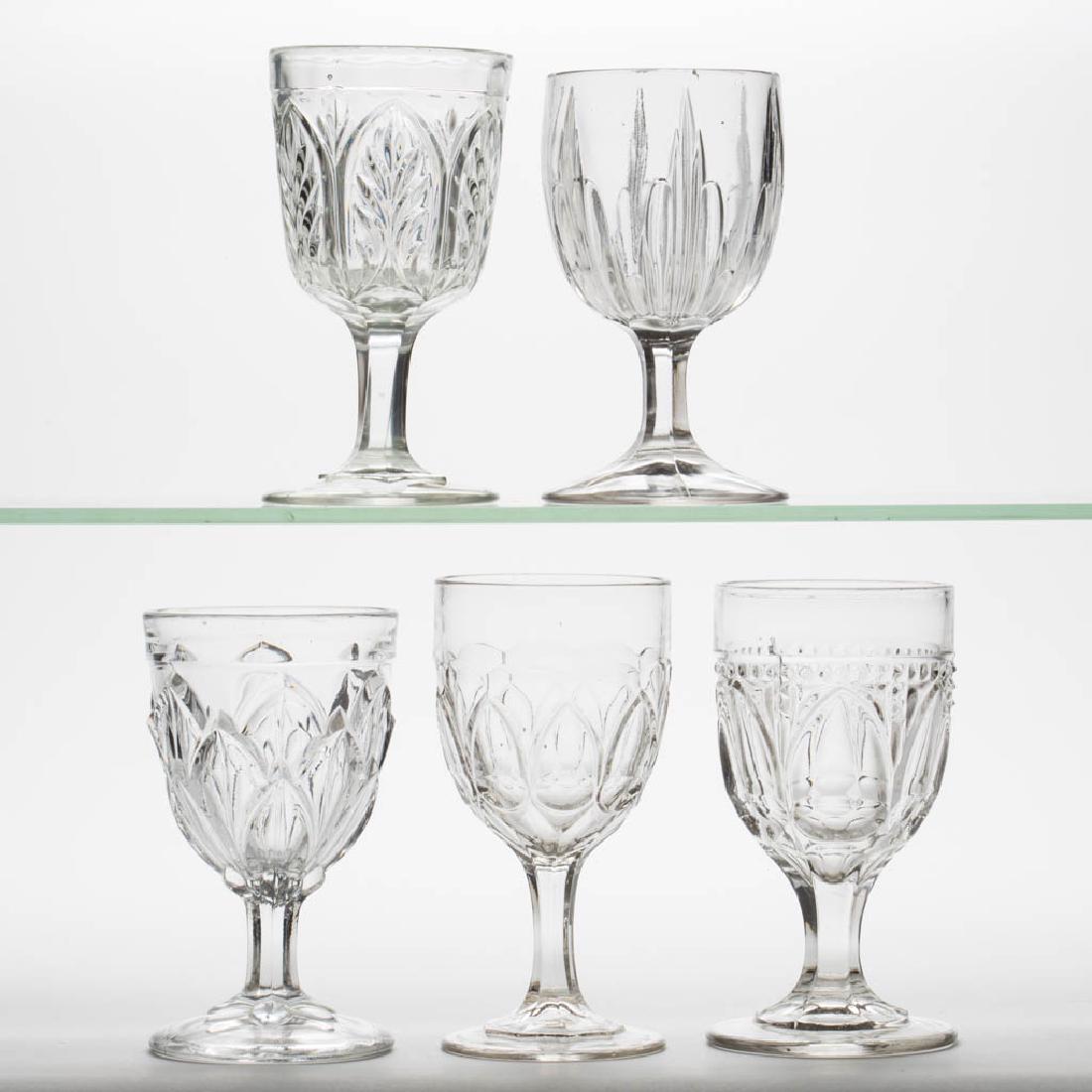 ASSORTED FLINT EAPG GOBLETS, LOT OF FIVE (1 of 1)