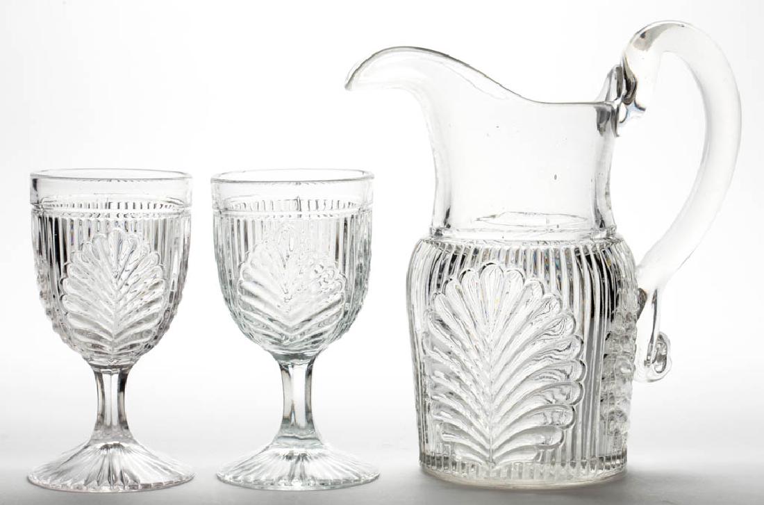 RIBBED PALM / SPRIG (OMN) THREE-PIECE WATER SET (1 of 1)