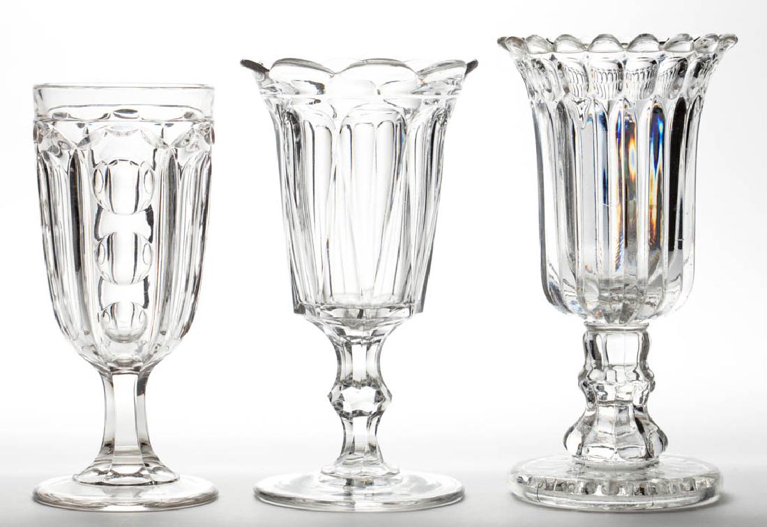 ASSORTED FLINT EAPG CELERY VASES, LOT OF THREE (1 of 1)