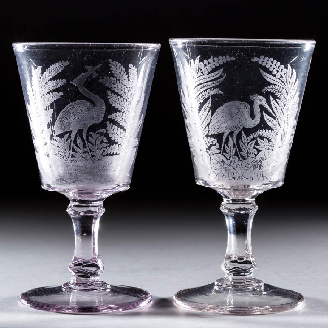 ASSORTED ETCHED ANIMAL EAPG GOBLETS, LOT OF TWO (1 of 1)