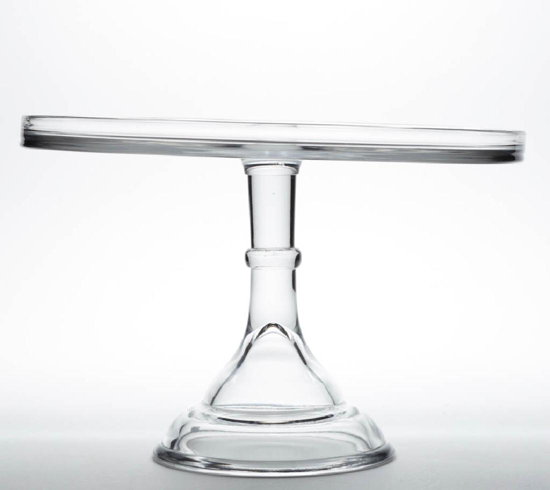 UNPATTERNED PRESSED GLASS SALVER / CAKE STAND (1 of 1)