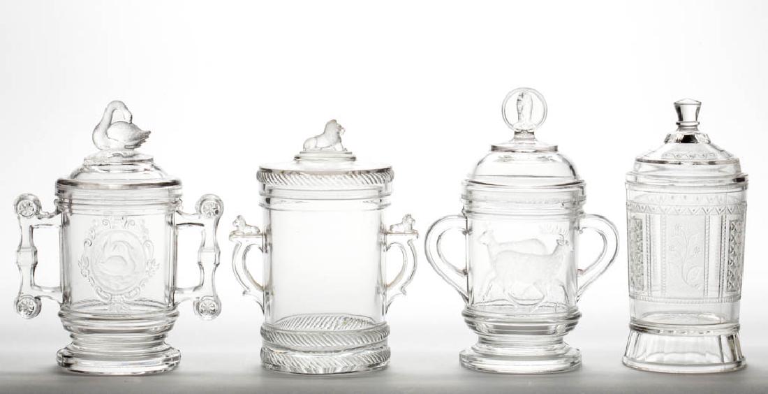 ASSORTED EAPG JAM / PICKLE JARS, LOT OF FOUR (1 of 1)