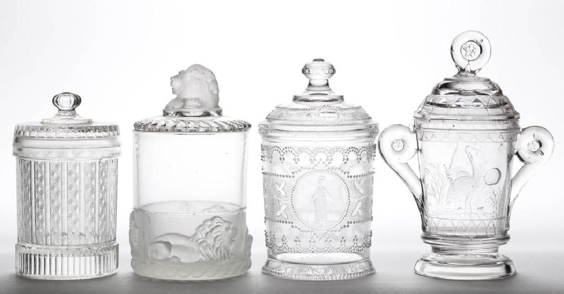 ASSORTED EAPG JAM / PICKLE JARS, LOT OF FOUR (1 of 1)