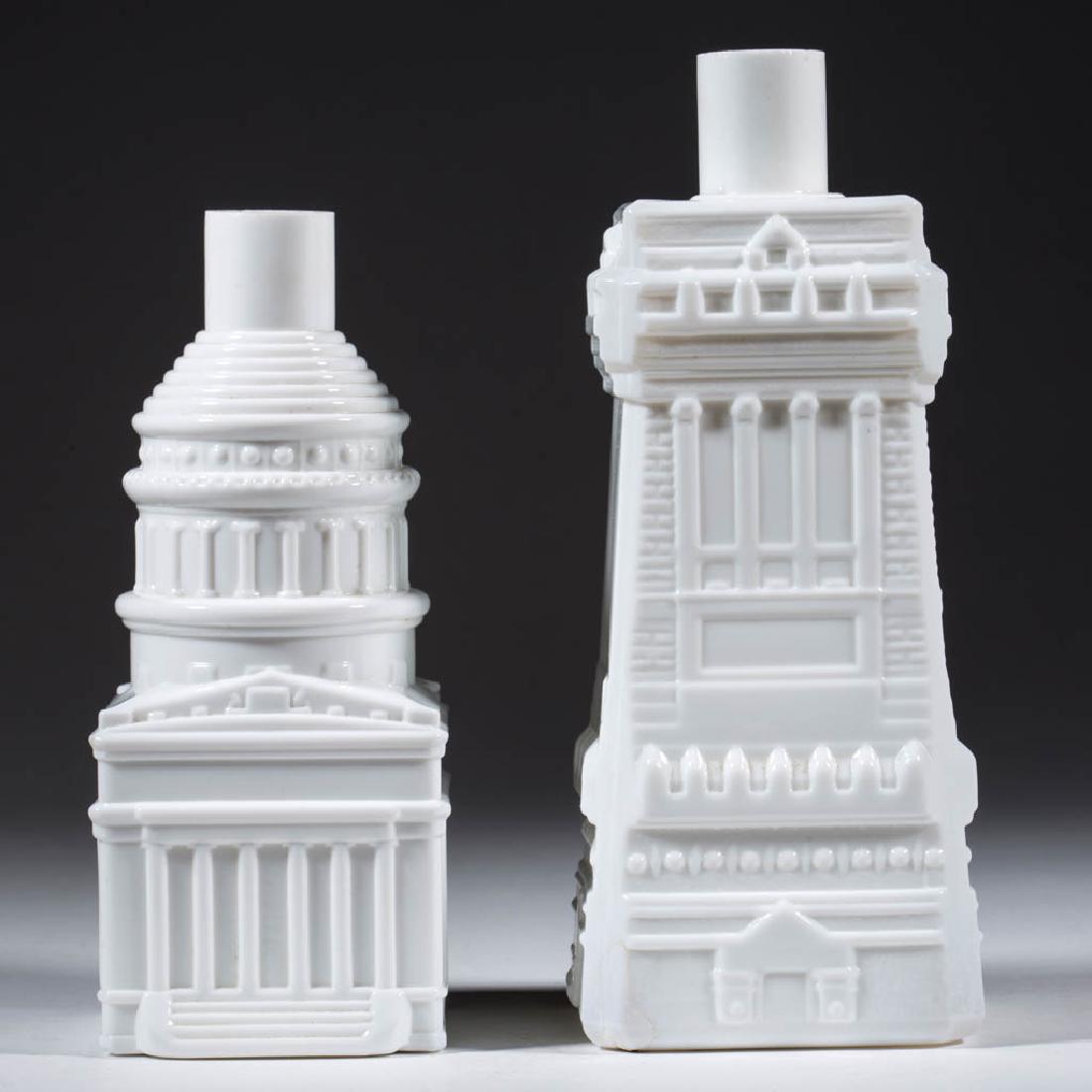 ASSORTED FIGURAL OPAQUE GLASS BOTTLES, LOT OF TWO (1 of 1)