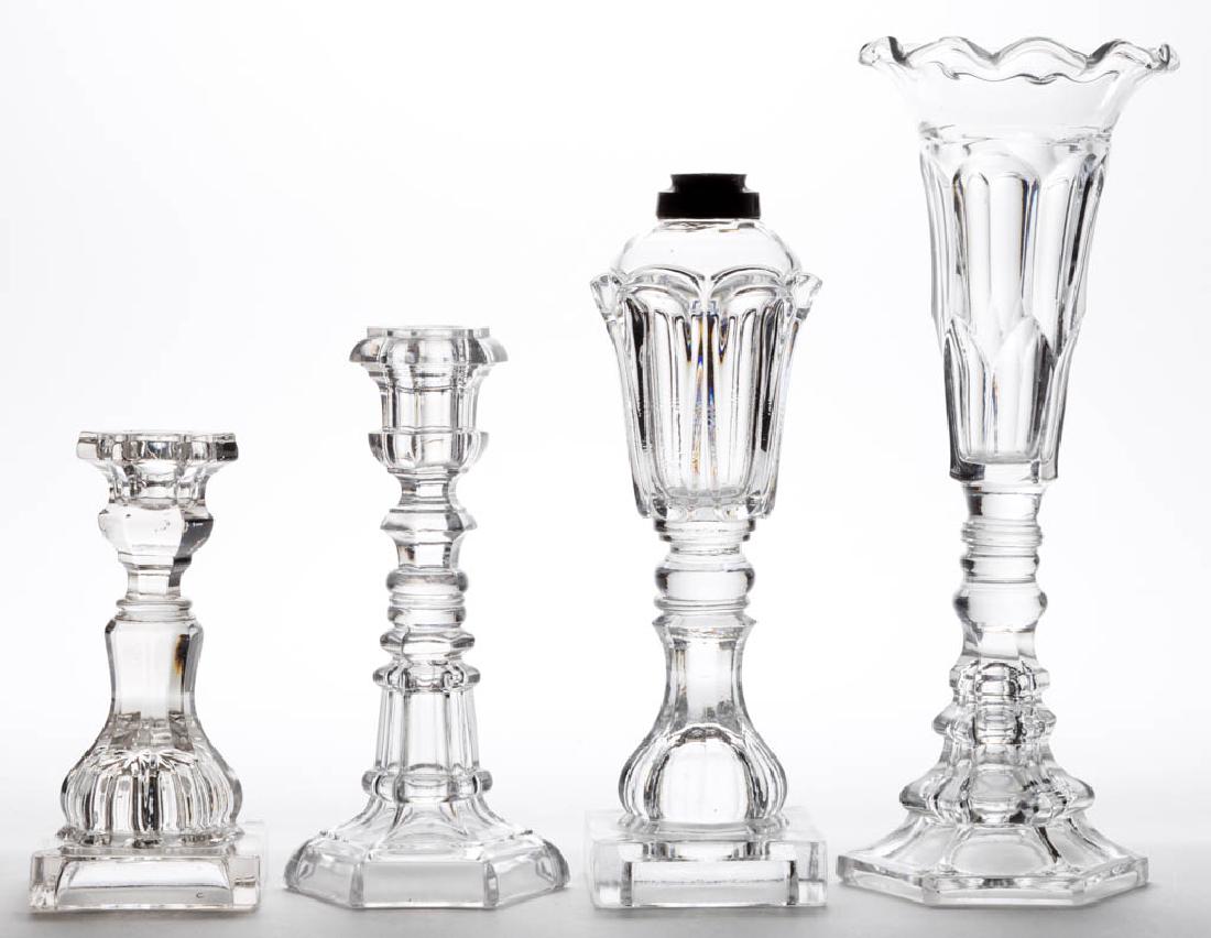 ASSORTED FLINT GLASS LIGHTING ARTICLES, LOT OF THREE (1 of 1)