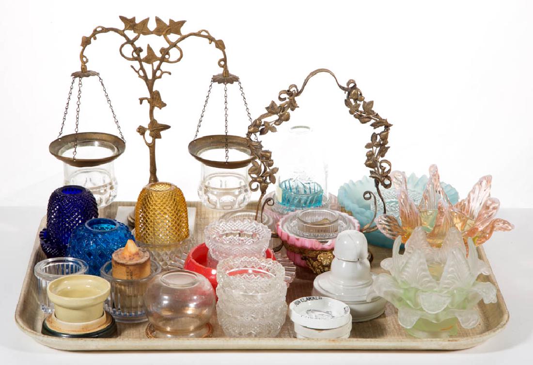 ASSORTED GLASS, METAL AND PORCELAIN FAIRY LAMP (1 of 1)