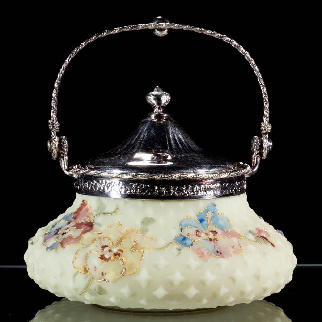 SMITH BROS ENAMEL-DECORATED CRACKER JAR (1 of 1)