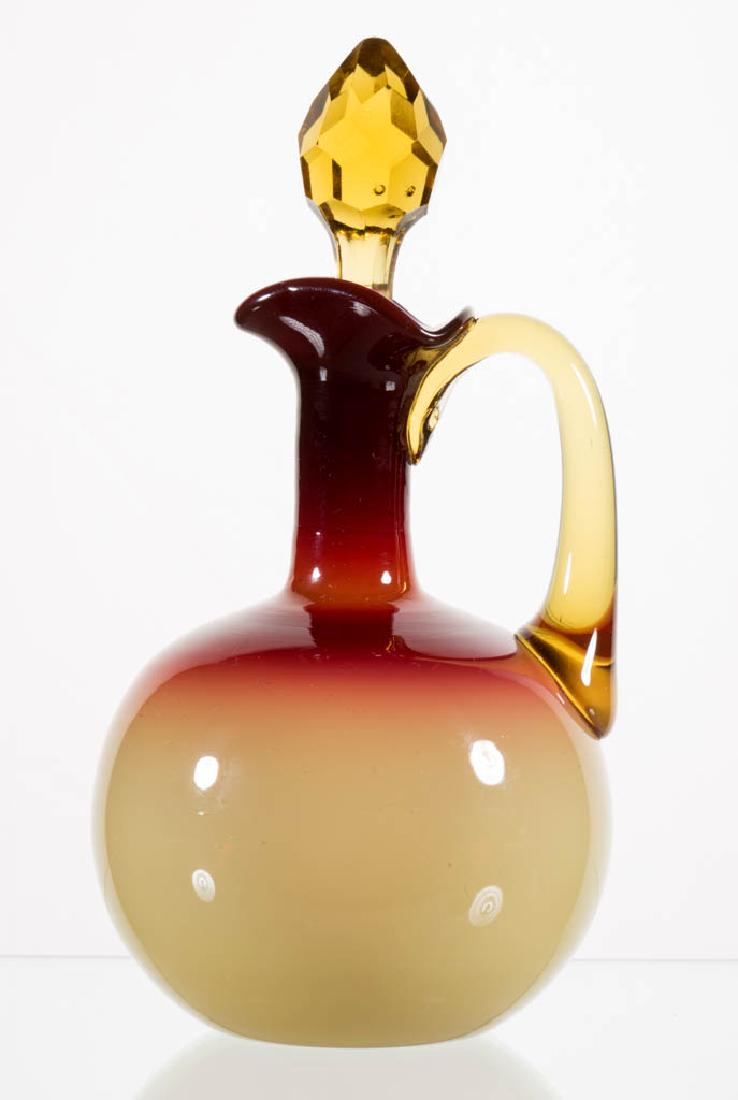 HOBBS CORAL / PEACH BLOW CRUET (1 of 3)