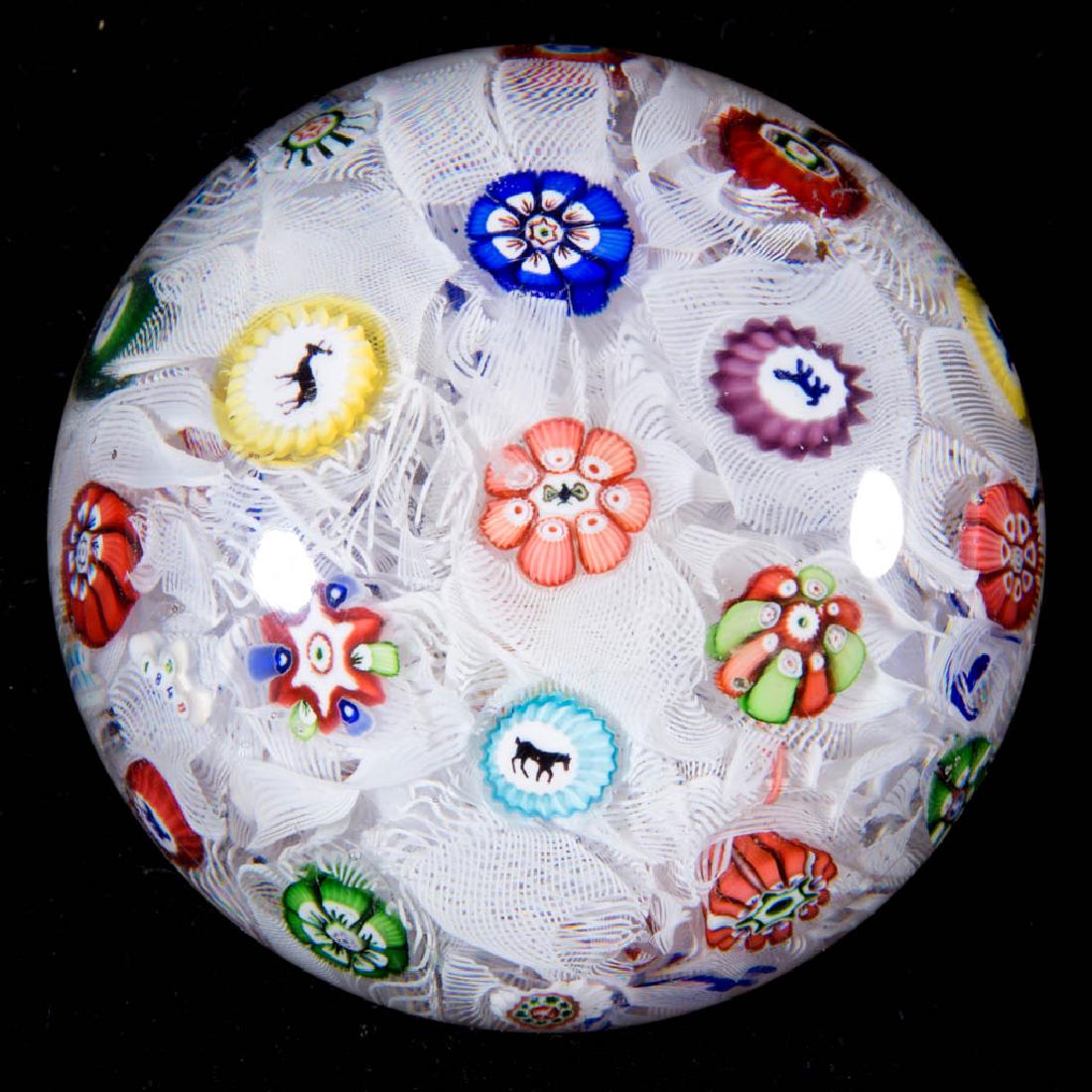 ANTIQUE BACCARAT "B/1848" SPACED MILLEFIORI PAPERWEIGHT (1 of 3)