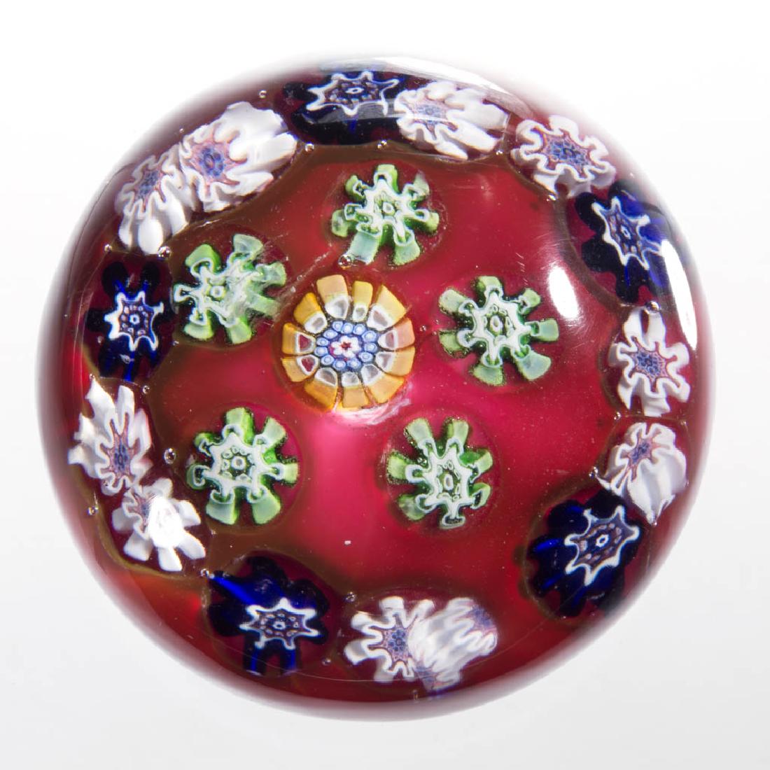 ANTIQUE CLICHY CONCENTRIC MILLEFIORI PAPERWEIGHT