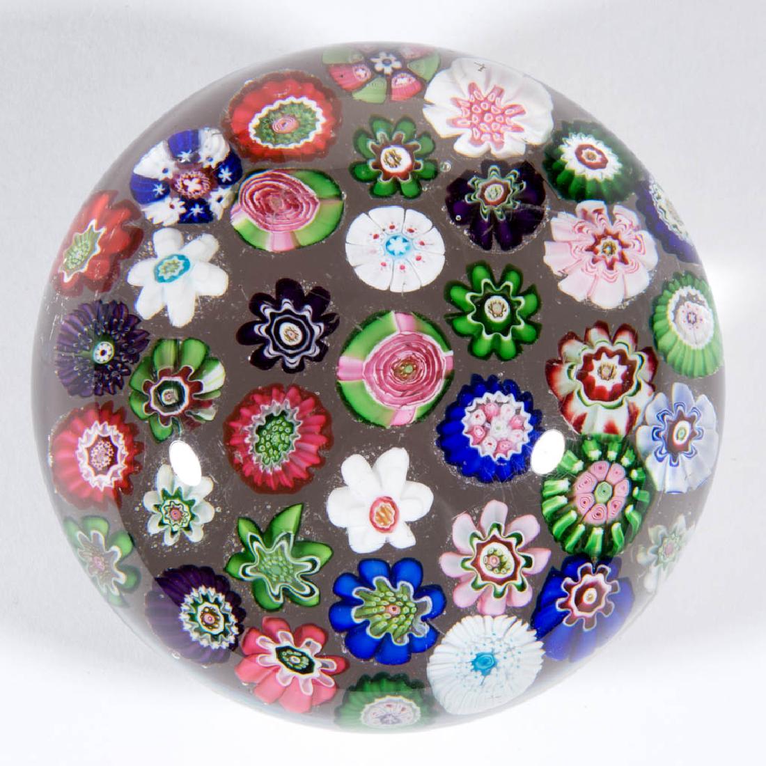 ANTIQUE CLICHY SPACED MILLEFIORI PAPERWEIGHT (1 of 2)