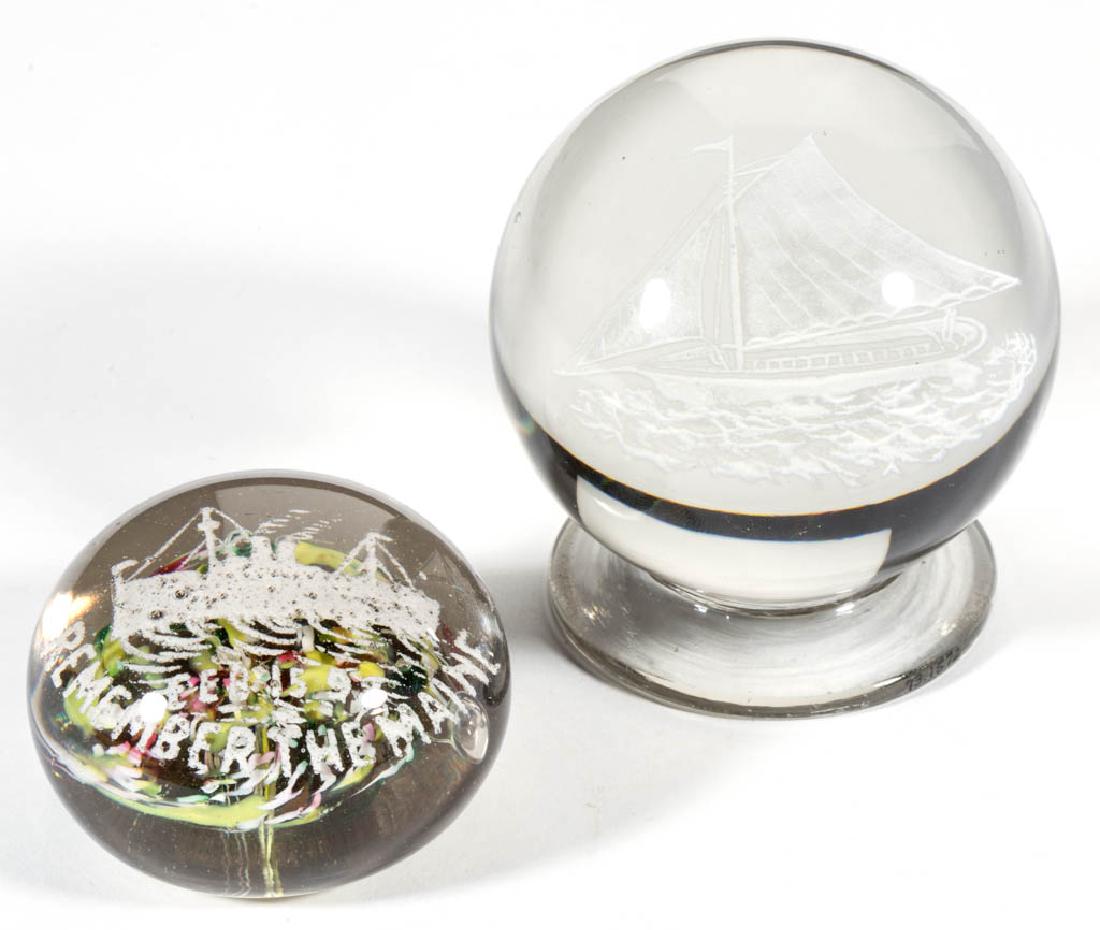 ASSORTED ANTIQUE AMERICAN NAUTICAL FRIT PAPERWEIGHTS, (1 of 1)