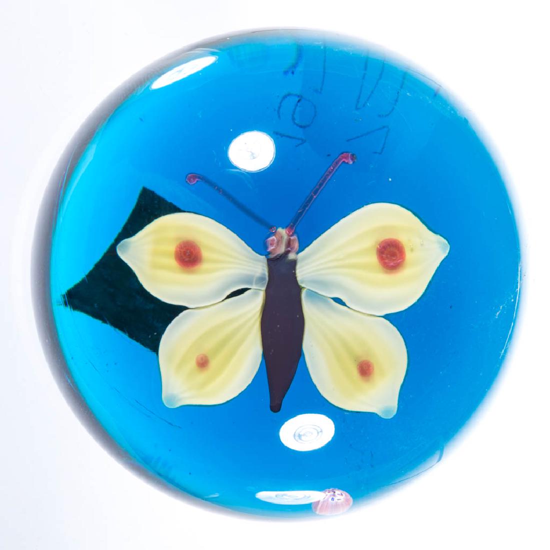CONTEMPORARY BACCARAT BUTTERFLY LAMPWORK PAPERWEIGHT (1 of 2)