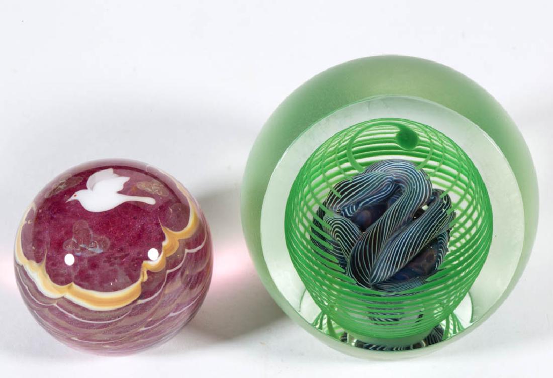 ASSORTED STUDIO ART GLASS PAPERWEIGHTS, LOT OF TWO (1 of 1)