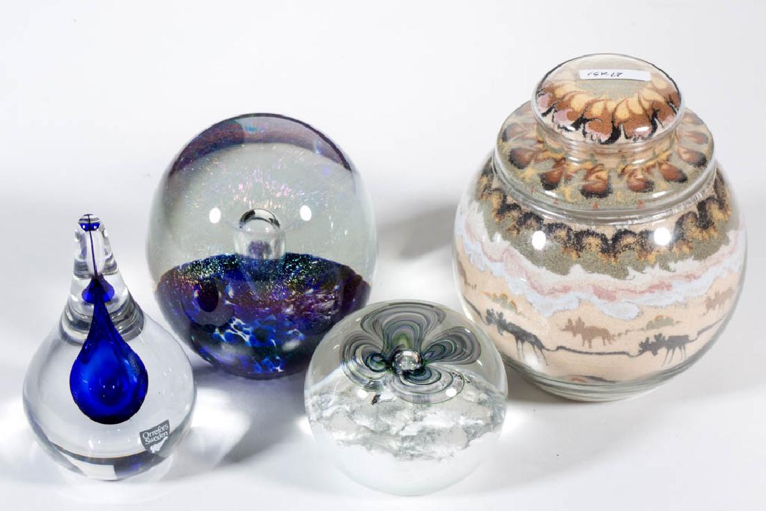 ASSORTED ART GLASS PAPERWEIGHTS, LOT OF FOUR (1 of 1)