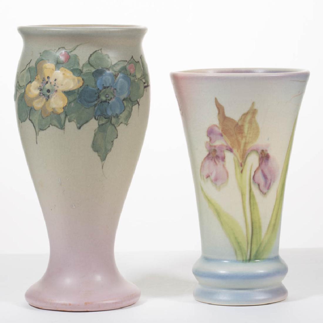 SIGNED WELLER HUDSON ART POTTERY VASES, LOT OF TWO (1 of 6)