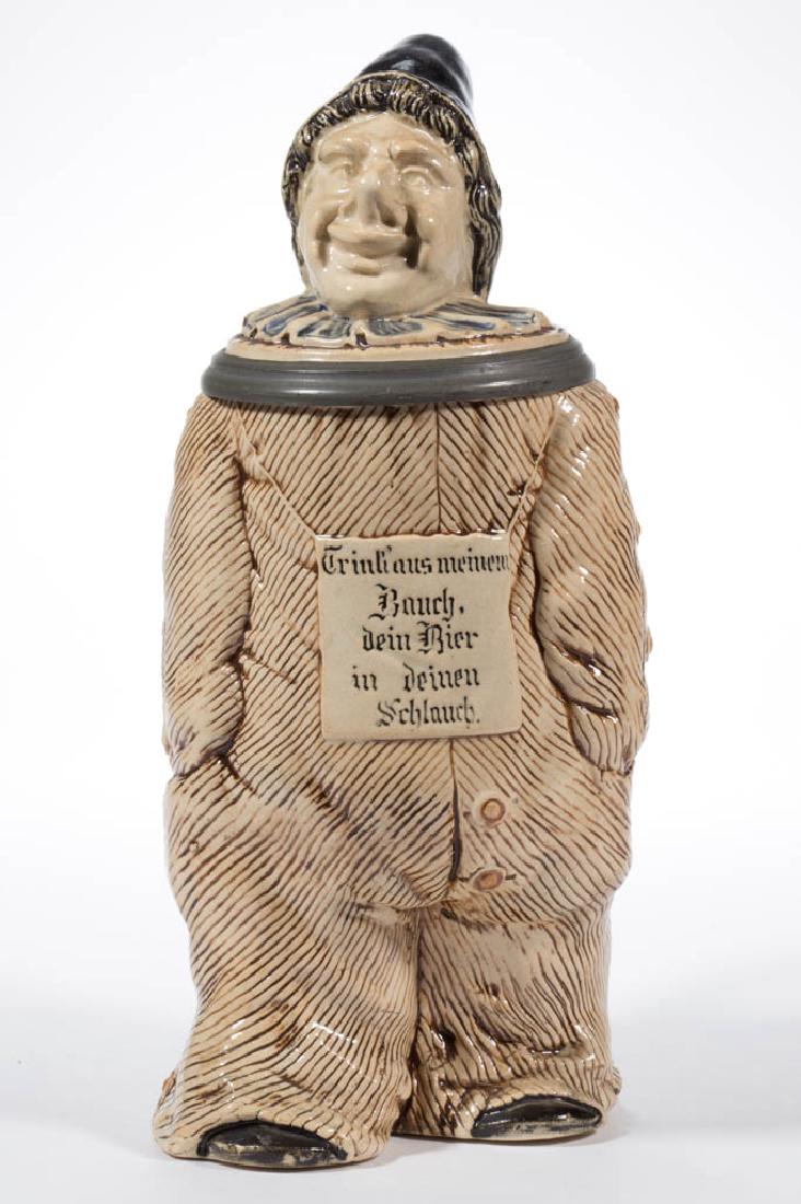 GERMAN CLOWN CHARACTER CERAMIC STEIN (1 of 3)