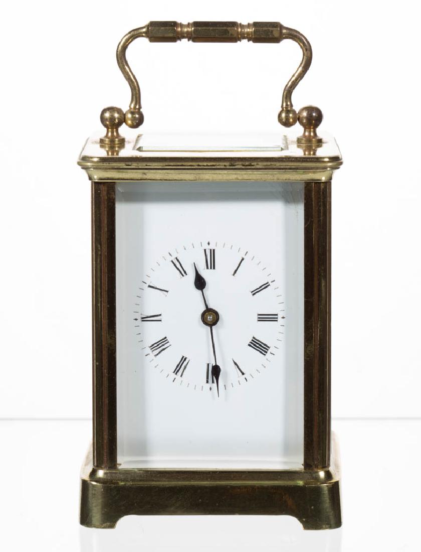 AMERICAN OR EUROPEAN GILT-METAL CARRIAGE CLOCK (1 of 5)