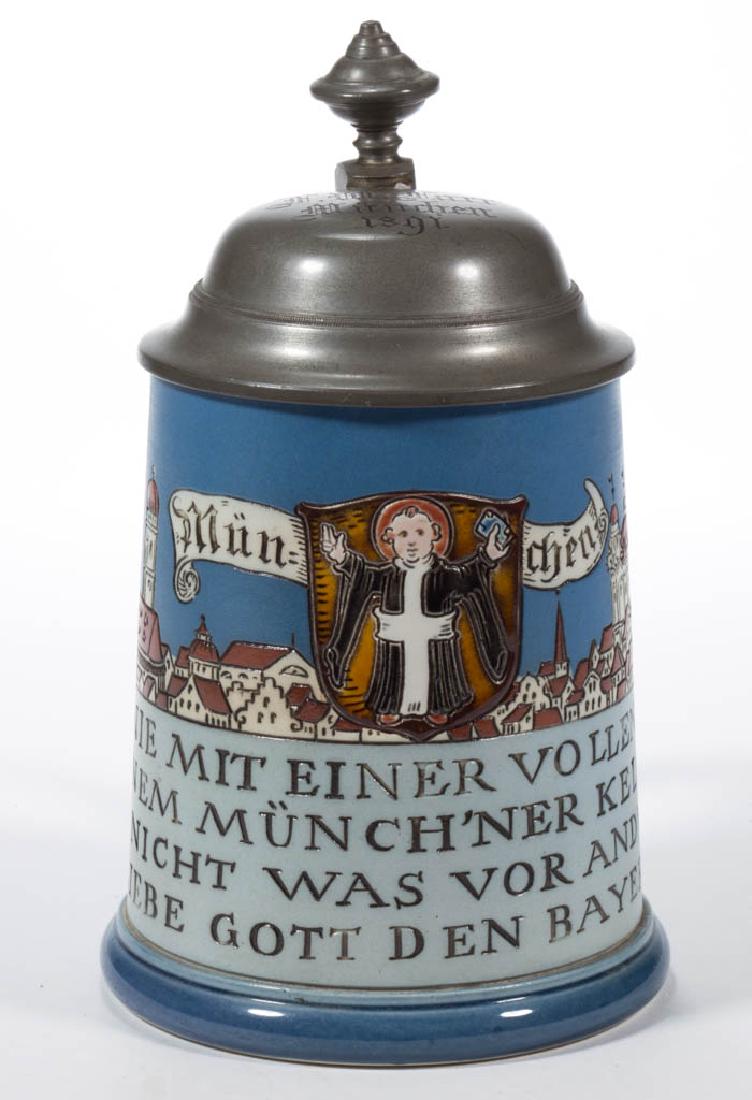 GERMAN METTLACH MUNICH CERAMIC STEIN (1 of 5)