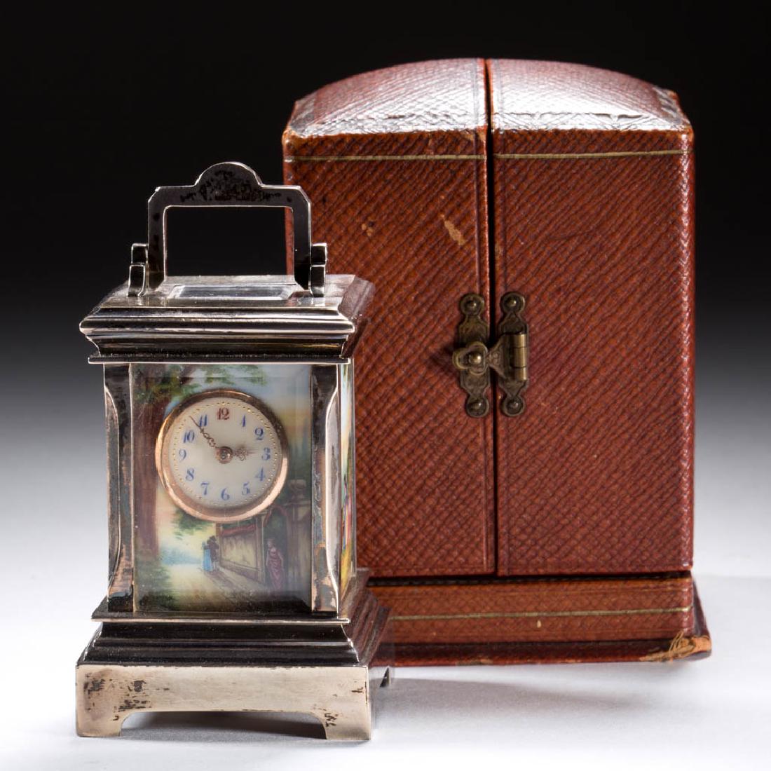 SWISS STERLING SILVER AND ENAMEL SUB-MINIATURE CARRIAGE (1 of 6)