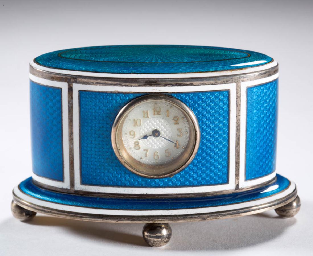 AUSTRIAN STERLING SILVER AND ENAMEL MINIATURE DESK (1 of 4)