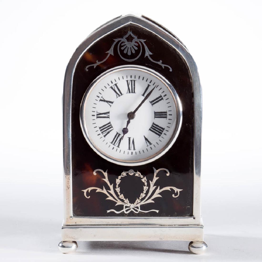 ENGLISH STERLING SILVER AND FAUX SHELL DIMINUTIVE DESK (1 of 3)