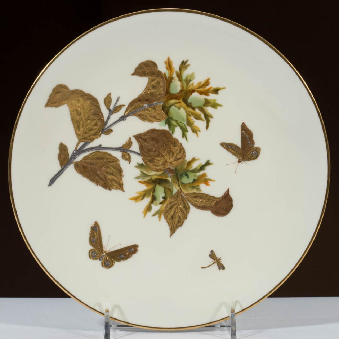 MINTONS AESTHETIC MOVEMENT PORCELAIN CABINET PLATE - (1 of 2)