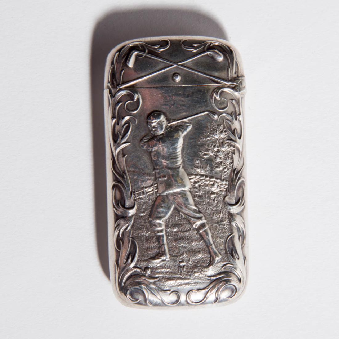 GORHAM STERLING SILVER GOLFING MATCH SAFE (1 of 2)