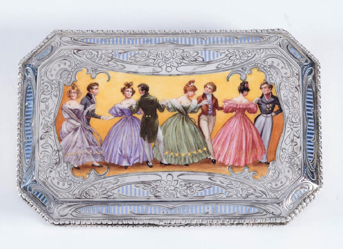 CONTINENTAL SILVER AND ENAMEL CIGARETTE CASE (1 of 3)