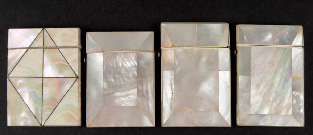 EUROPEAN MOTHER-OF-PEARL CARD CASES, LOT OF FOUR (1 of 2)