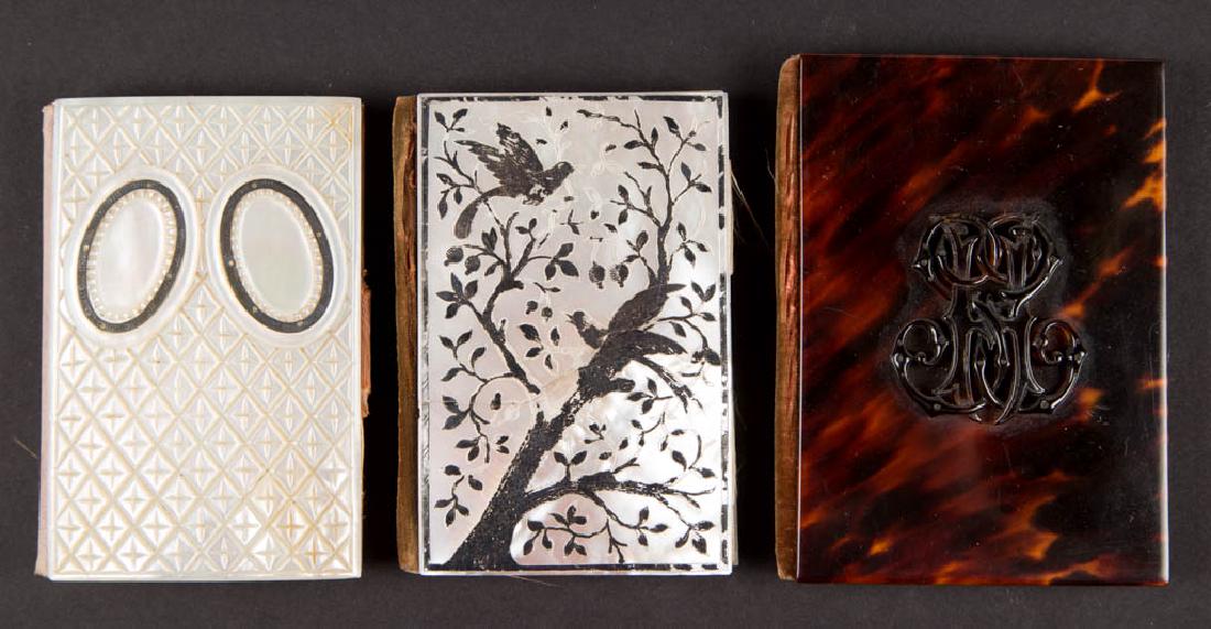 ANTIQUE EUROPEAN MEMO PADS, LOT OF THREE (1 of 2)