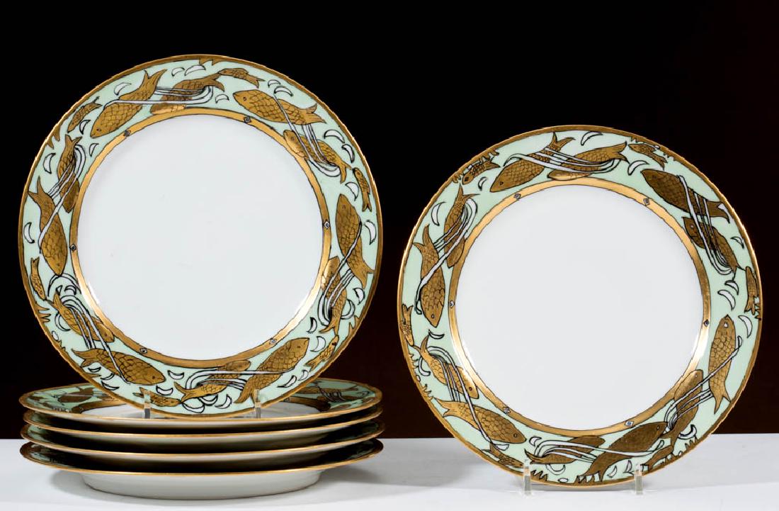 FRENCH LIMOGES PORCELAIN TABLE ARTICLES, LOT OF SEVEN (1 of 1)